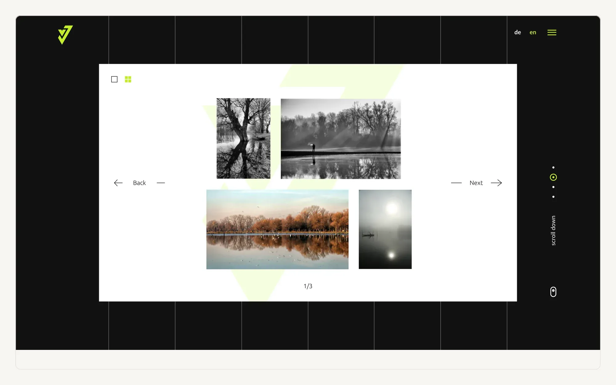 The multi-image gallery layout on the Jan Valo Photography site.
